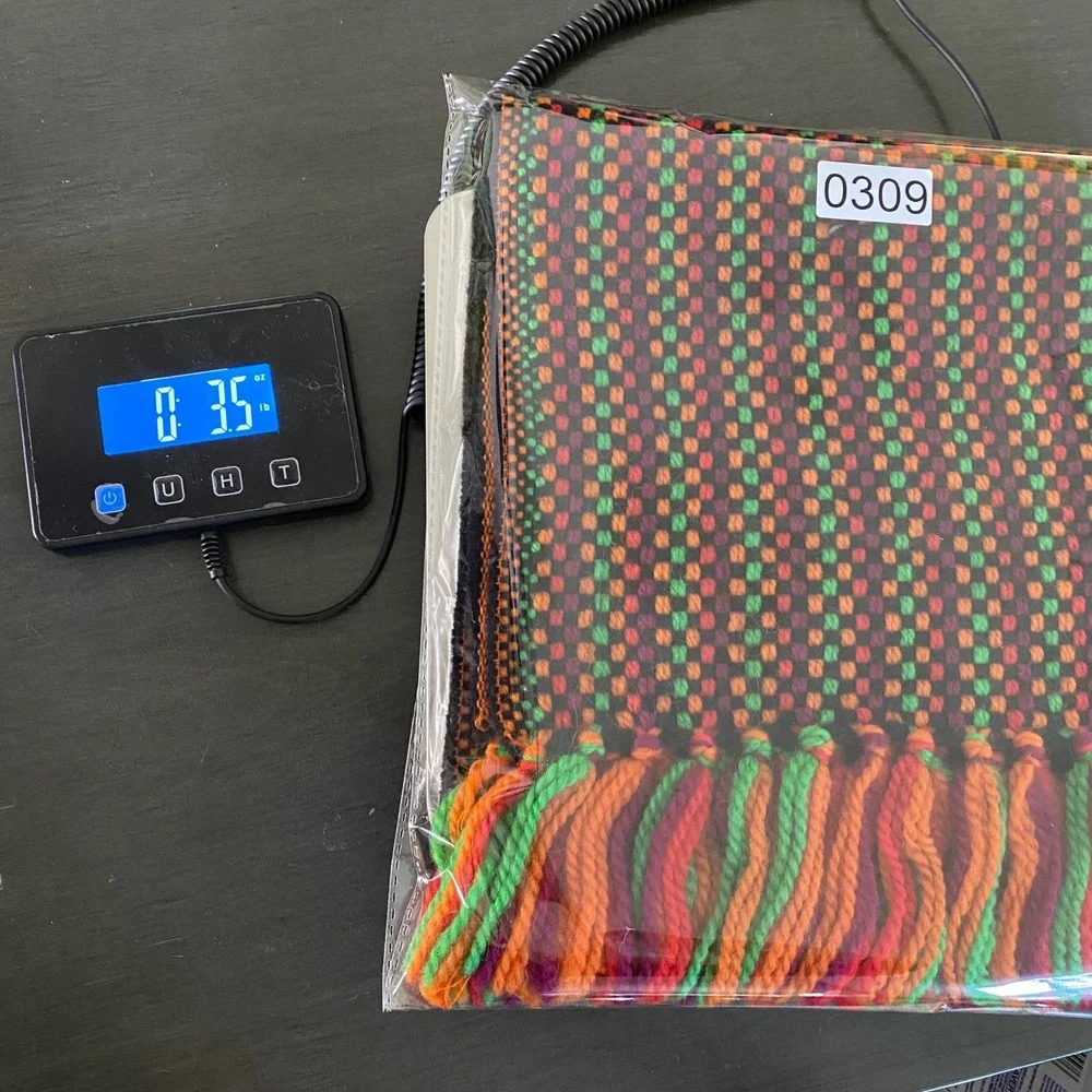 Vintage Carson Pirie Scott Merino Wool Scarf West Germany Multi Color Woven 46in